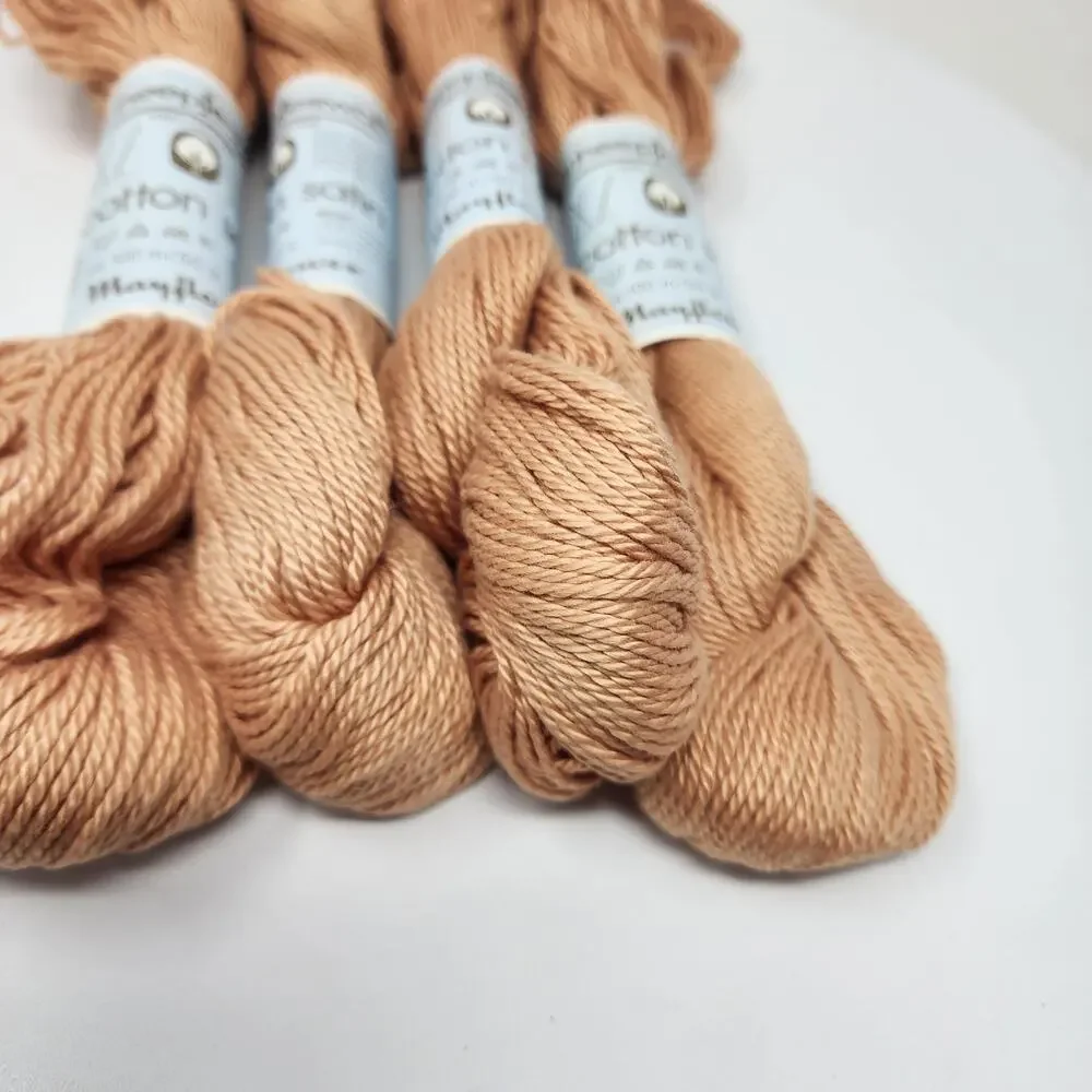 5 Hanks Vintage Scheepjeswol 687 100% Cotton Satin Yarn Mayflower 100M/50g Ea.